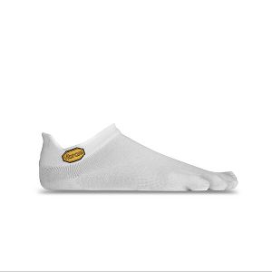 Vibram No Show White Mens 5toe-socks | India-729345